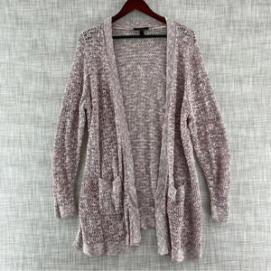 Lane Bryant Size 14/16 Long sleeve Loose Knit Cardigan Open Front 9346